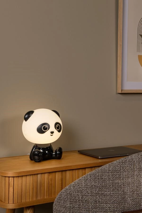 Lucide DODO PANDA - Lampe de table Chambres d'enfant - LED 3 StepDim - 1x3W 4000K - Noir - ambiance 1